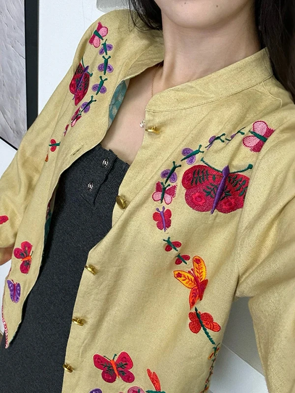 Ele Ранняя осень, вышитая женская куртка Dragoy Jaet с воротником-стойкой, мягкая верхняя одежда, белая, улучшающая
Ele Ранняя осень, вышитая женская куртка Dragoy Jaet с воротником-стойкой, мягкая верхняя одежда, белая, улучшающая