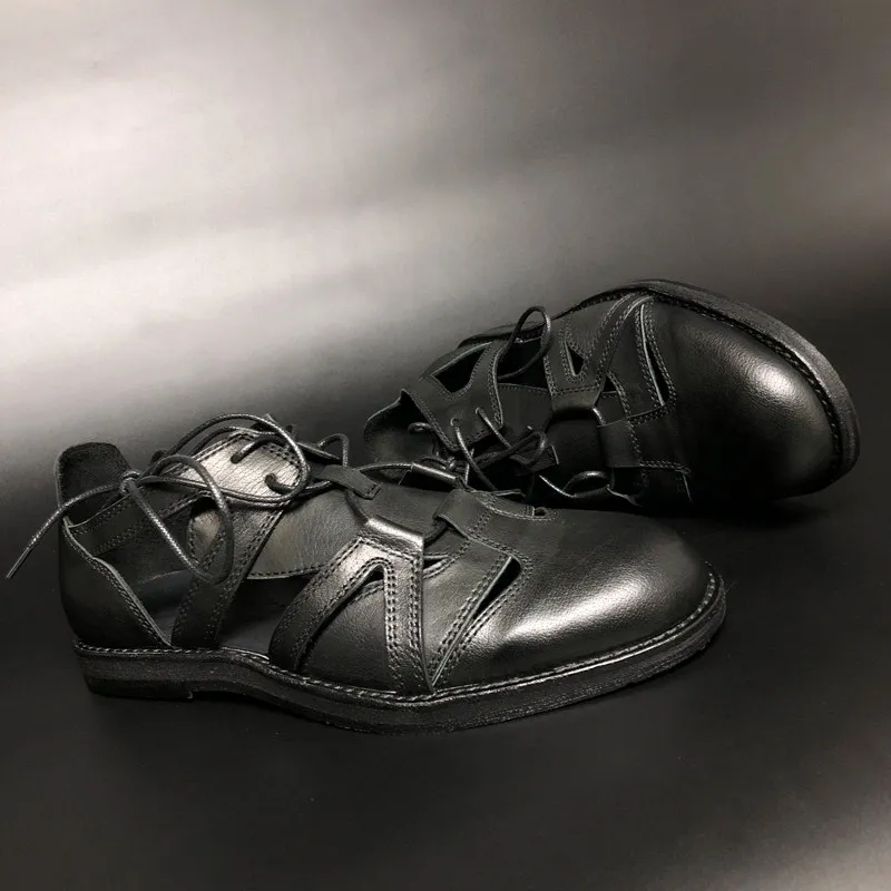 Xiaozhong Original Handmade Washed Cowhide Old Color-polished Baotou Woven Hollow Strap Casual Roman Sandals Men's Trendy
Xiaozhong Original Handmade Washed Cowhide Old Color-polished Baotou Woven Hollow Strap Casual Roman Sandals Men's Trendy