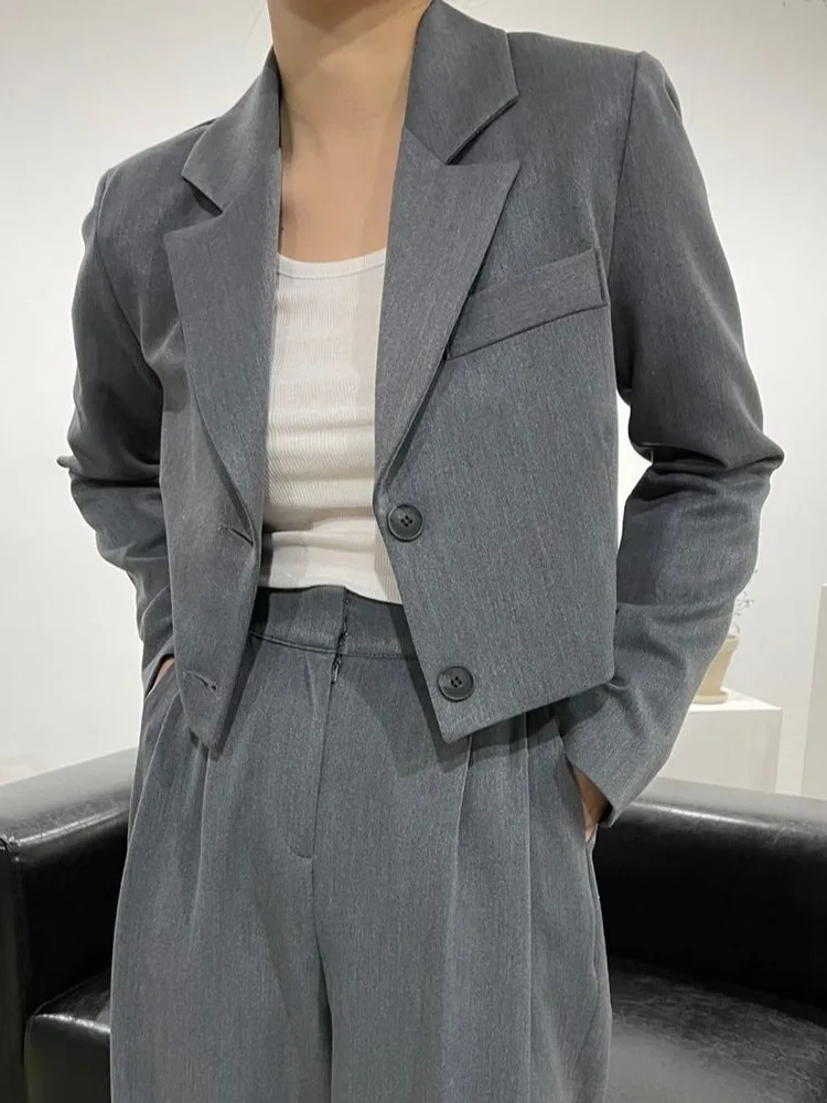 Chic Autumnal Two-Button Small Suit Jaet High Waist Straight Leg Casual Pants Women's Faion Set Long Sve Buttoned Outfit
Chic Autumnal Two-Button Small Suit Jaet High Waist Straight Leg Casual Pants Women's Faion Set Long Sve Buttoned Outfit