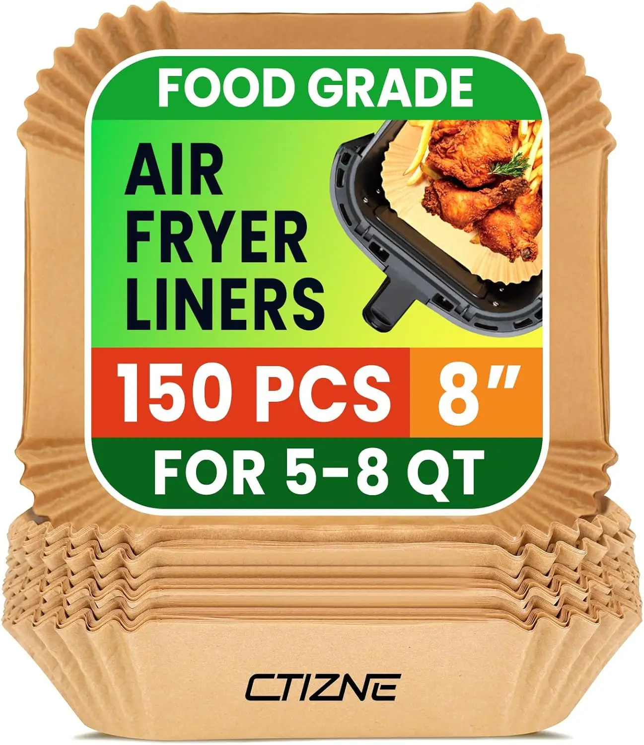 Disposable Square Parchment Liners 150 Pack Food Grade Unbleached Nonstick Waterproof for Air Fryer Baking Roasting
Disposable Square Parchment Liners 150 Pack Food Grade Unbleached Nonstick Waterproof for Air Fryer Baking Roasting