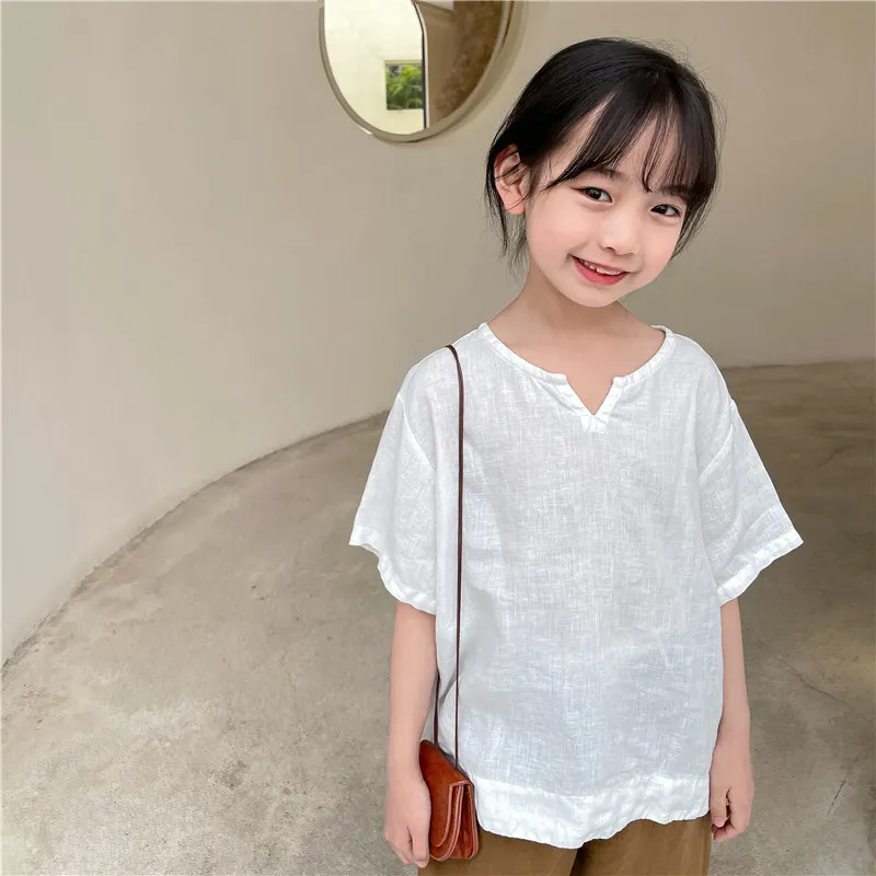 Summer New Product Childrens Clothing Parent Child White Linen Short Sleeved Shirt Boy and Girls Artistic Top Casual
Summer New Product Childrens Clothing Parent Child White Linen Short Sleeved Shirt Boy and Girls Artistic Top Casual