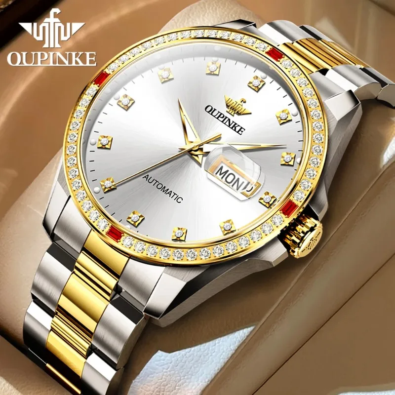 OUPINKE 3261 Original Japan Automatic Mechanical Man Watch Brand Luxury Diamond Wristwatch Dual Calendar Classic Business Watch
OUPINKE 3261 Original Japan Automatic Mechanical Man Watch Brand Luxury Diamond Wristwatch Dual Calendar Classic Business Watch