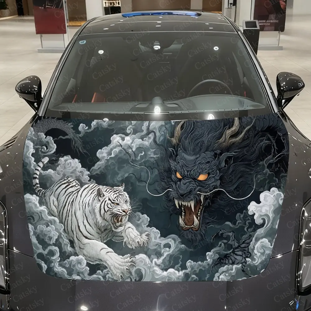 Cloud Habitat Dark Dragon & Snow Tiger Roaring Realm Car Vinyl Wrap, PVC Material Waterproof Car Hood Sticker, Self-Adhesive Scr
Cloud Habitat Dark Dragon & Snow Tiger Roaring Realm Car Vinyl Wrap, PVC Material Waterproof Car Hood Sticker, Self-Adhesive Scr