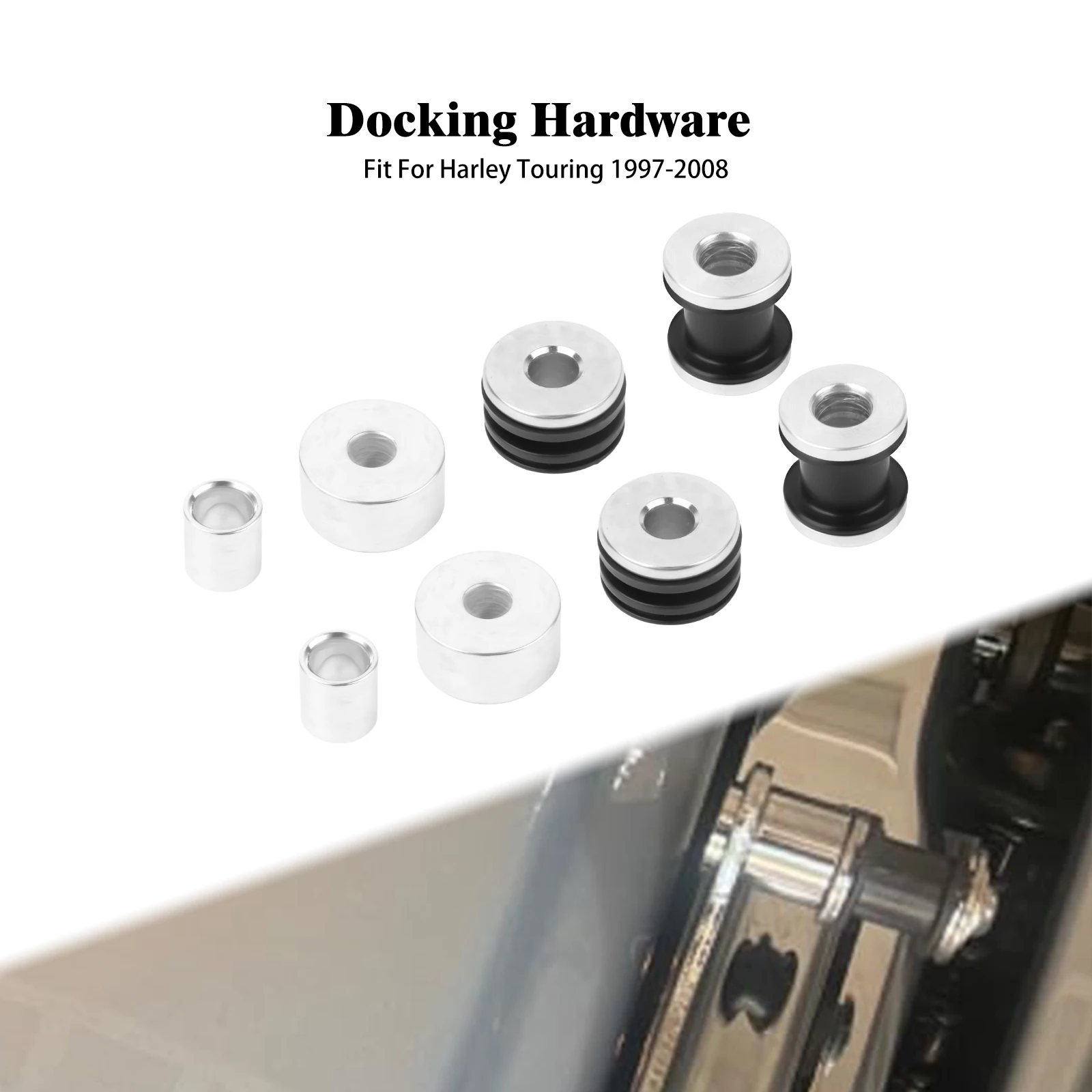 Motorcycle Sissy Bar Rack Docking Hardware Detachable Backrest Mounting For Harley Touring Road Street Electra Glide FLH 97-2008
