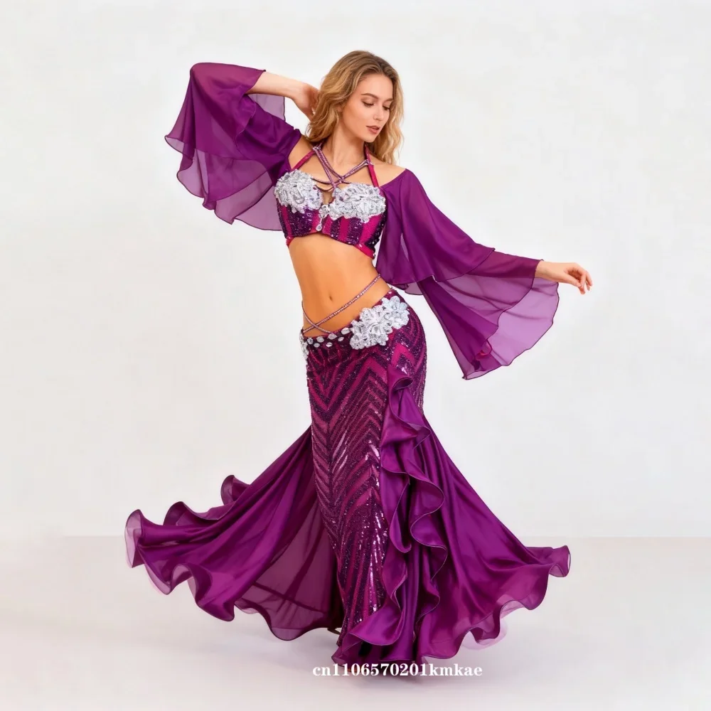 Belly Dance Performance Costume Women's Customized Luxury AB Stones Bra+Senior Sequin Long Skirt 2pcs Dancer Competition Outfit
Belly Dance Performance Costume Women's Customized Luxury AB Stones Bra+Senior Sequin Long Skirt 2pcs Dancer Competition Outfit