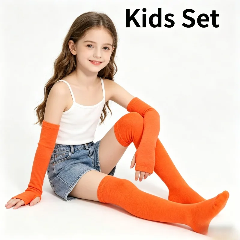 Solid Color Knitted Arm Warmers Fingerless Long Arm Cuffs Knee High Stockings Matching Set Soft Stretchy Daily Dance Accessories
Solid Color Knitted Arm Warmers Fingerless Long Arm Cuffs Knee High Stockings Matching Set Soft Stretchy Daily Dance Accessories