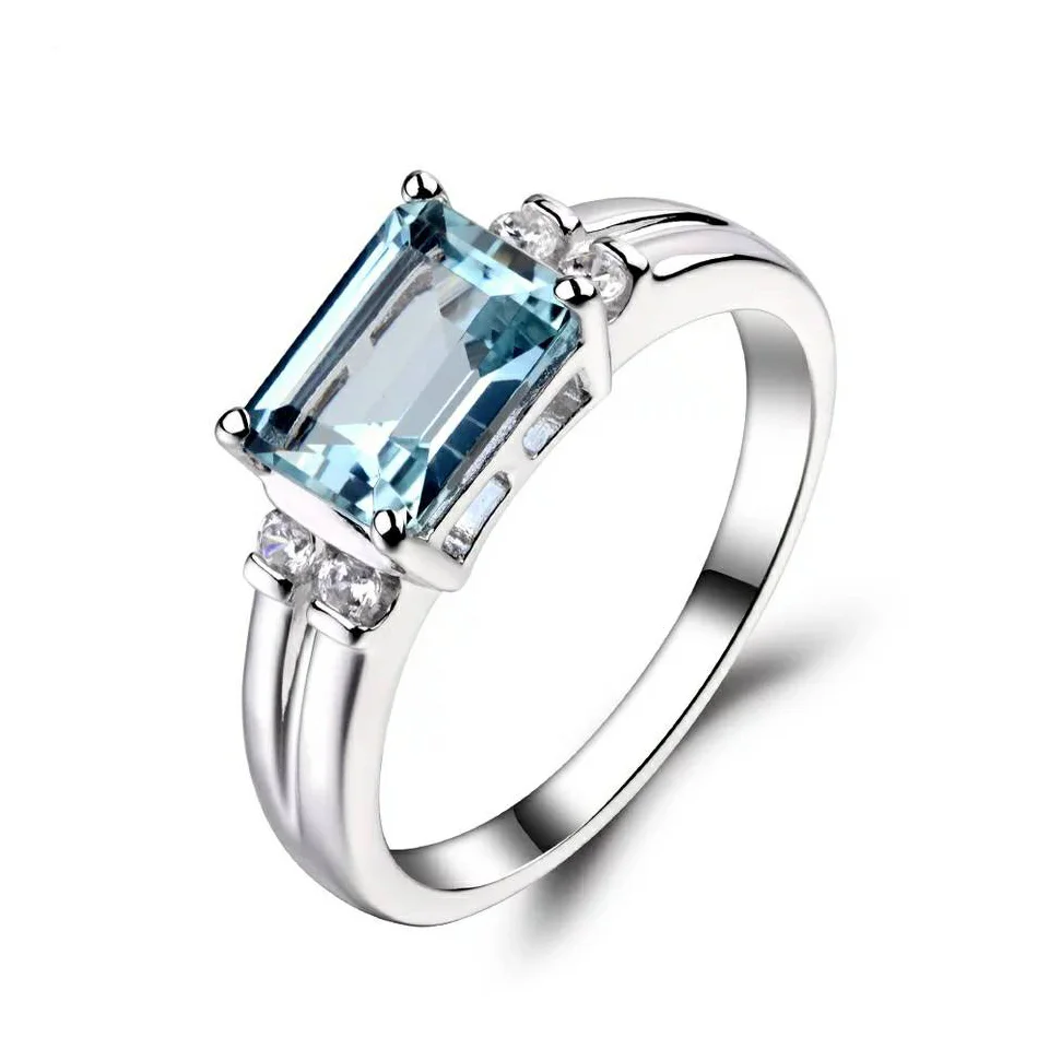 6*8mm Rectangle Ring 925 Sterling Silver Rings for Women Sky Blue Wedding Gift New 2025
6*8mm Rectangle Ring 925 Sterling Silver Rings for Women Sky Blue Wedding Gift New 2025