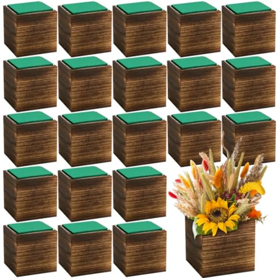 24 Set Wood Cube Planter Box Square Wood Vase Rustic Cube Planter Box with Removable Plastic Liner Floral Foam Blocks for Cente
24 Set Wood Cube Planter Box Square Wood Vase Rustic Cube Planter Box with Removable Plastic Liner Floral Foam Blocks for Cente