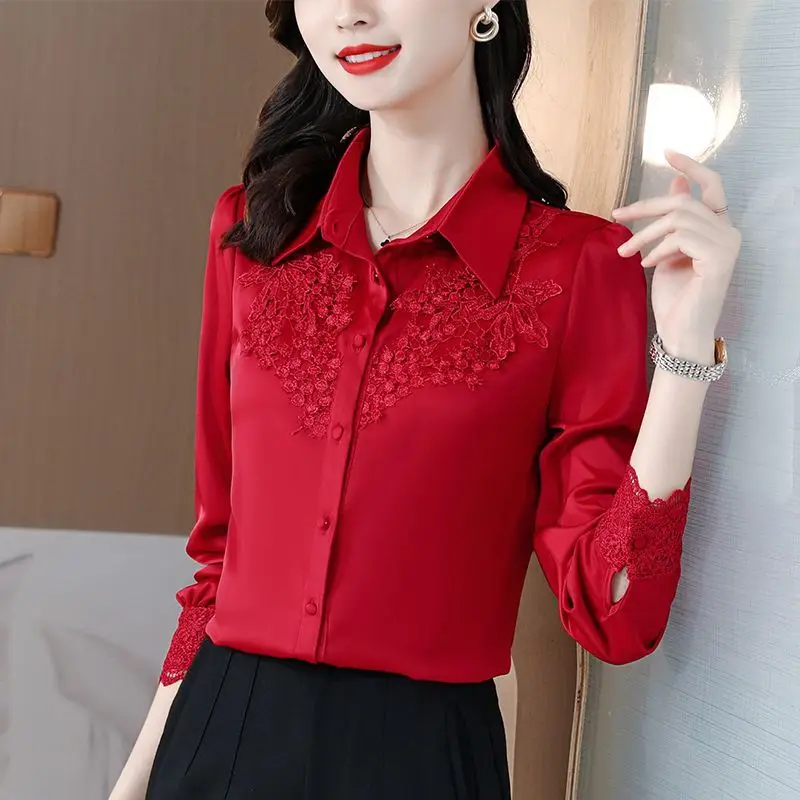 Stylish Lace Embroidery Spliced Blouse 2023 Spring Autumn Single-breasted Vintage Female Clothing Commute Turn-down Collar Shirt
Stylish Lace Embroidery Spliced Blouse 2023 Spring Autumn Single-breasted Vintage Female Clothing Commute Turn-down Collar Shirt