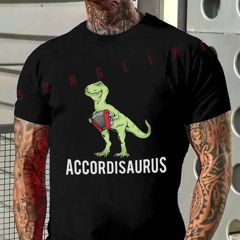 Accordisaurus Accordion Player Music Accordion Motorcycle T-Shirt Men's Summer Casual Fashion Short Sleeve Tshirt Tops Tee
Accordisaurus Accordion Player Music Accordion Motorcycle T-Shirt Men's Summer Casual Fashion Short Sleeve Tshirt Tops Tee