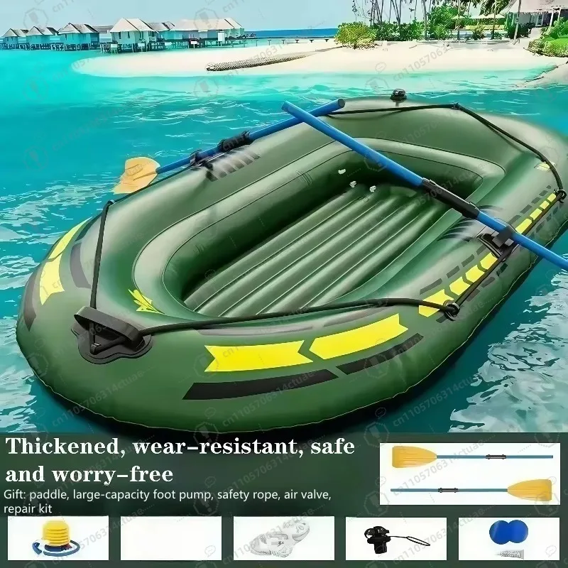 Heavy-Duty Double PVC Inflatable Kayak, Thickened Wear-Resistant Hovercraft with Oars & Pump for Fishing Drifting
Heavy-Duty Double PVC Inflatable Kayak, Thickened Wear-Resistant Hovercraft with Oars & Pump for Fishing Drifting