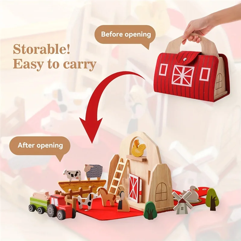 BEDW-18Pcs Farm Animals Barn Toys Wooden Montessori Stacking For Toddlers Red Barn Toys Farm Pretend Playset Birthday Gift
BEDW-18Pcs Farm Animals Barn Toys Wooden Montessori Stacking For Toddlers Red Barn Toys Farm Pretend Playset Birthday Gift