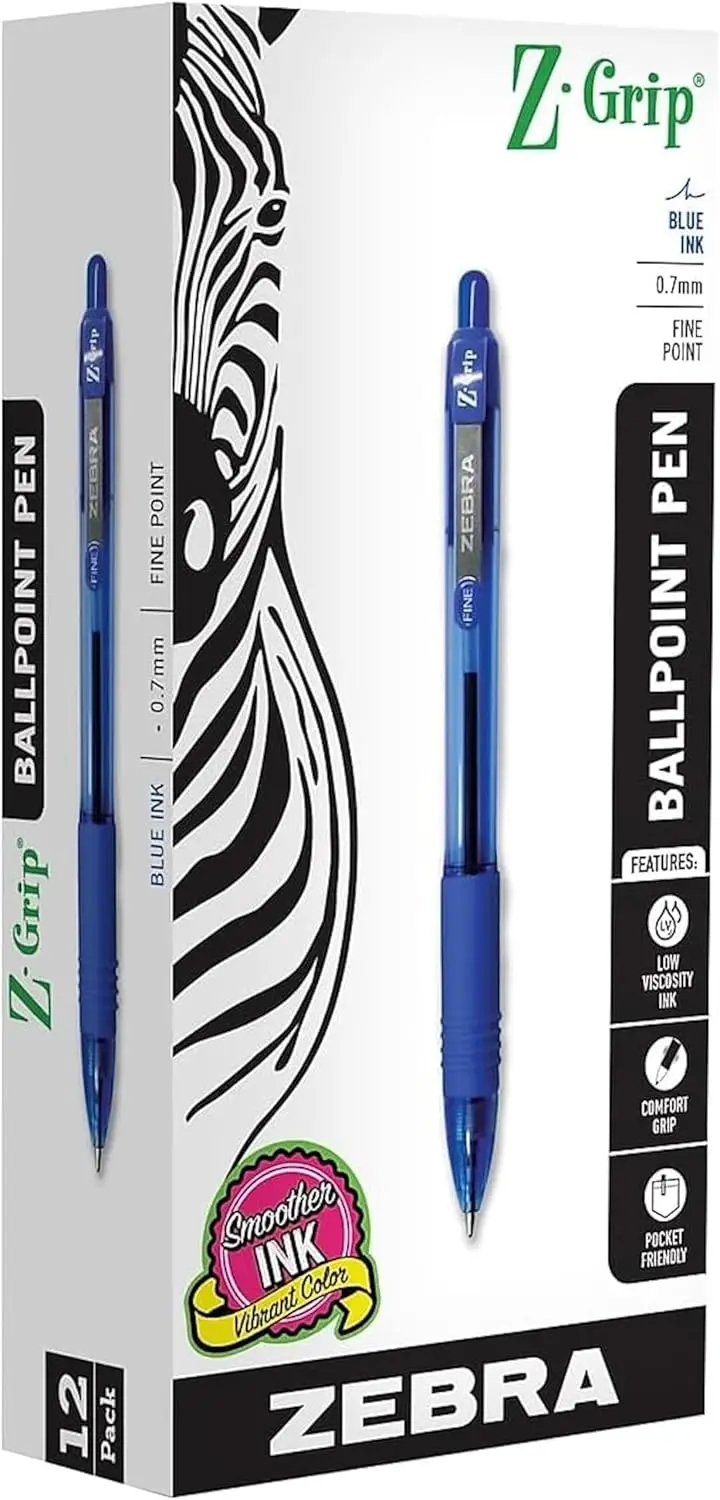 Retractable Ballpoint Pen, Smooth Flowing Ink, Fine Point 0.7mm, Blue Ink, 12-Pack for School Office Note-Taking
Retractable Ballpoint Pen, Smooth Flowing Ink, Fine Point 0.7mm, Blue Ink, 12-Pack for School Office Note-Taking