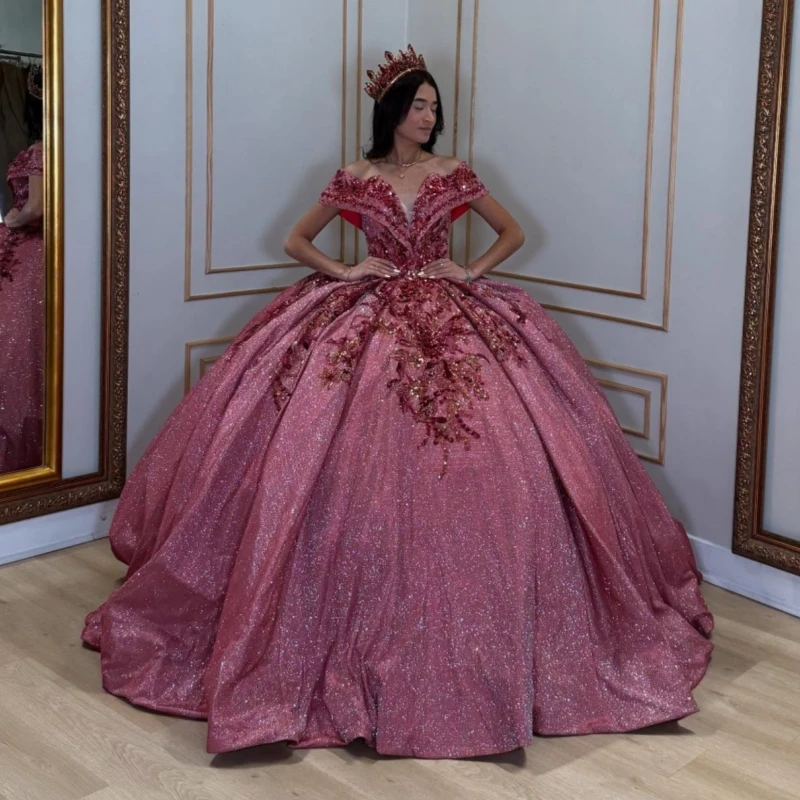 Red Shiny Quinceanera Dresses Ball Gown Off The Shoulder Sequin Applique Lace Beads Tull Corset Party Birthday Sweet 16 Dress
Red Shiny Quinceanera Dresses Ball Gown Off The Shoulder Sequin Applique Lace Beads Tull Corset Party Birthday Sweet 16 Dress