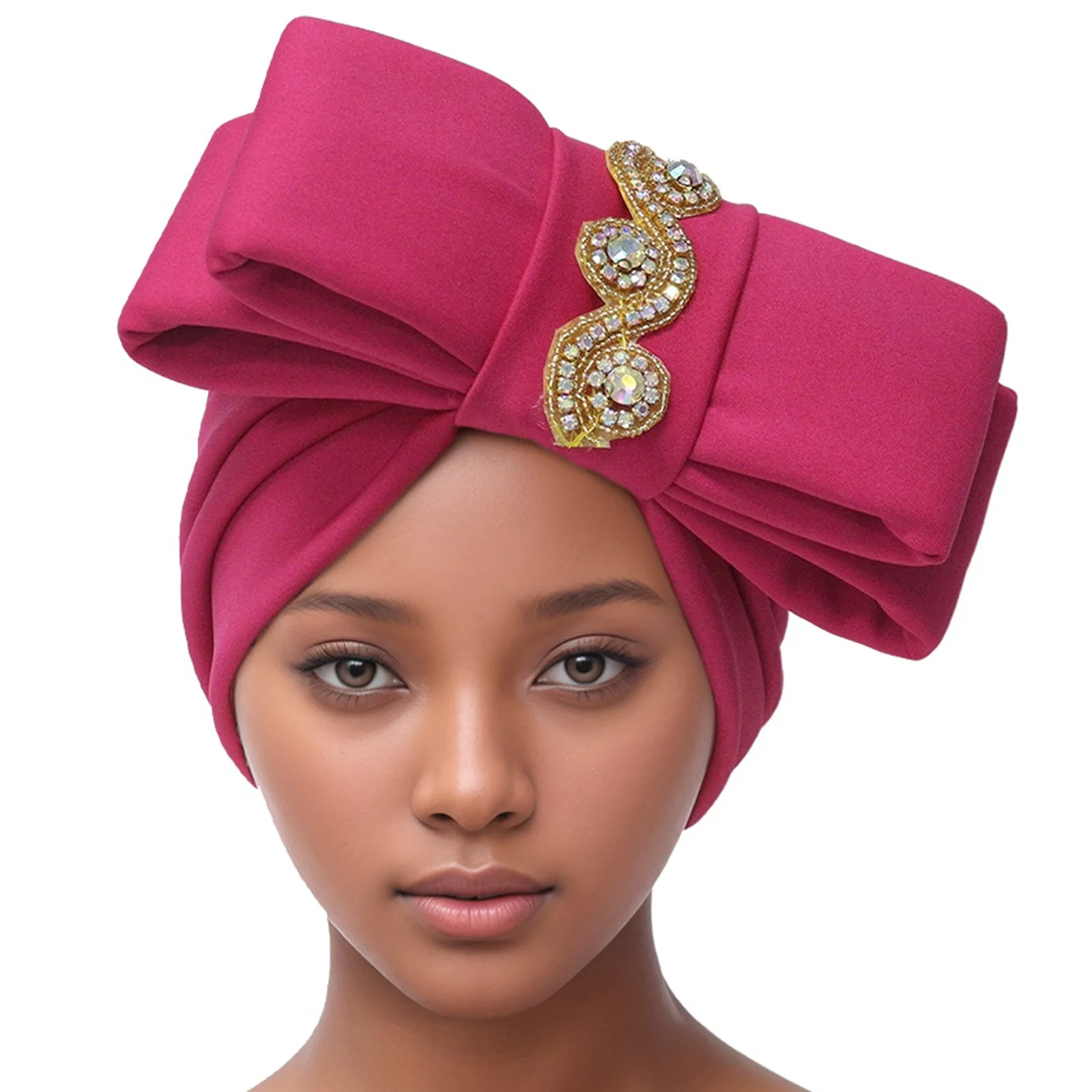Big Bowknot Turban Cap for Women African Headties Auto Gele Diamonds Bonnet Hijab Nigerian Wedding Party Headwear Already Made
Big Bowknot Turban Cap for Women African Headties Auto Gele Diamonds Bonnet Hijab Nigerian Wedding Party Headwear Already Made