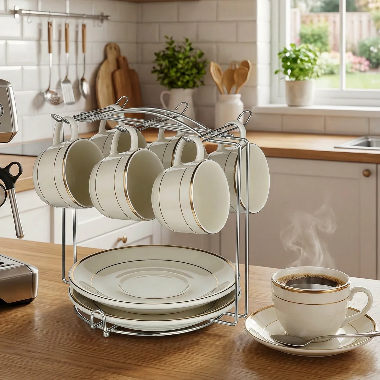 4 Cup 6 Plate Stainless Steel Mug Stand Kitchen Organizer Cup Holder Plate Rack Counter Shelf Drying Rack Vertical Space Saving
4 Cup 6 Plate Stainless Steel Mug Stand Kitchen Organizer Cup Holder Plate Rack Counter Shelf Drying Rack Vertical Space Saving