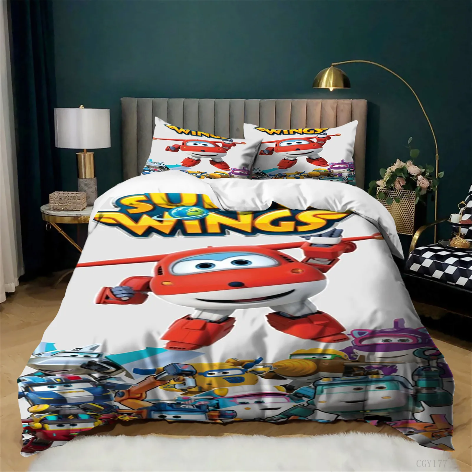 3pcs Sup-er Win-gs Quilt Cover Set Bedding Set Cartoon Lightweight Soft Breathable Duvet Cover with 2 Pillowsham
3pcs Sup-er Win-gs Quilt Cover Set Bedding Set Cartoon Lightweight Soft Breathable Duvet Cover with 2 Pillowsham