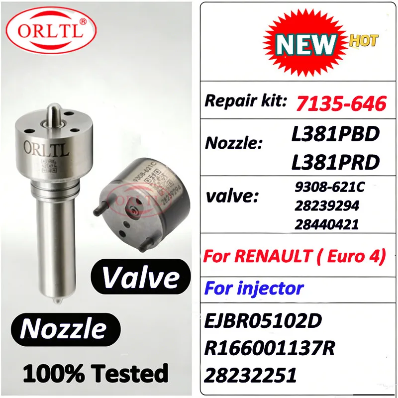 7135-646 L381PBD 9308-621C Diesel Injector Repair Kit Nozzle Valve For Delphi DACIA LOGAN RENAULT EJBR05102D 28232251 166001137R
7135-646 L381PBD 9308-621C Diesel Injector Repair Kit Nozzle Valve For Delphi DACIA LOGAN RENAULT EJBR05102D 28232251 166001137R