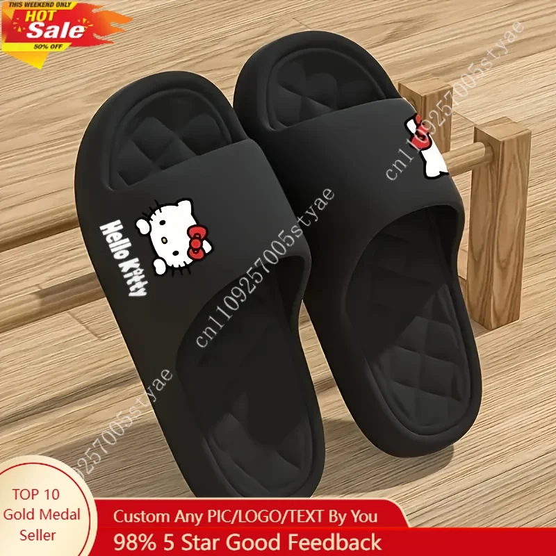 Sanrio Hello Kitty Black EVA Slippers Quilted Pattern Slippers for Home and Shower Use for Woman
Sanrio Hello Kitty Black EVA Slippers Quilted Pattern Slippers for Home and Shower Use for Woman