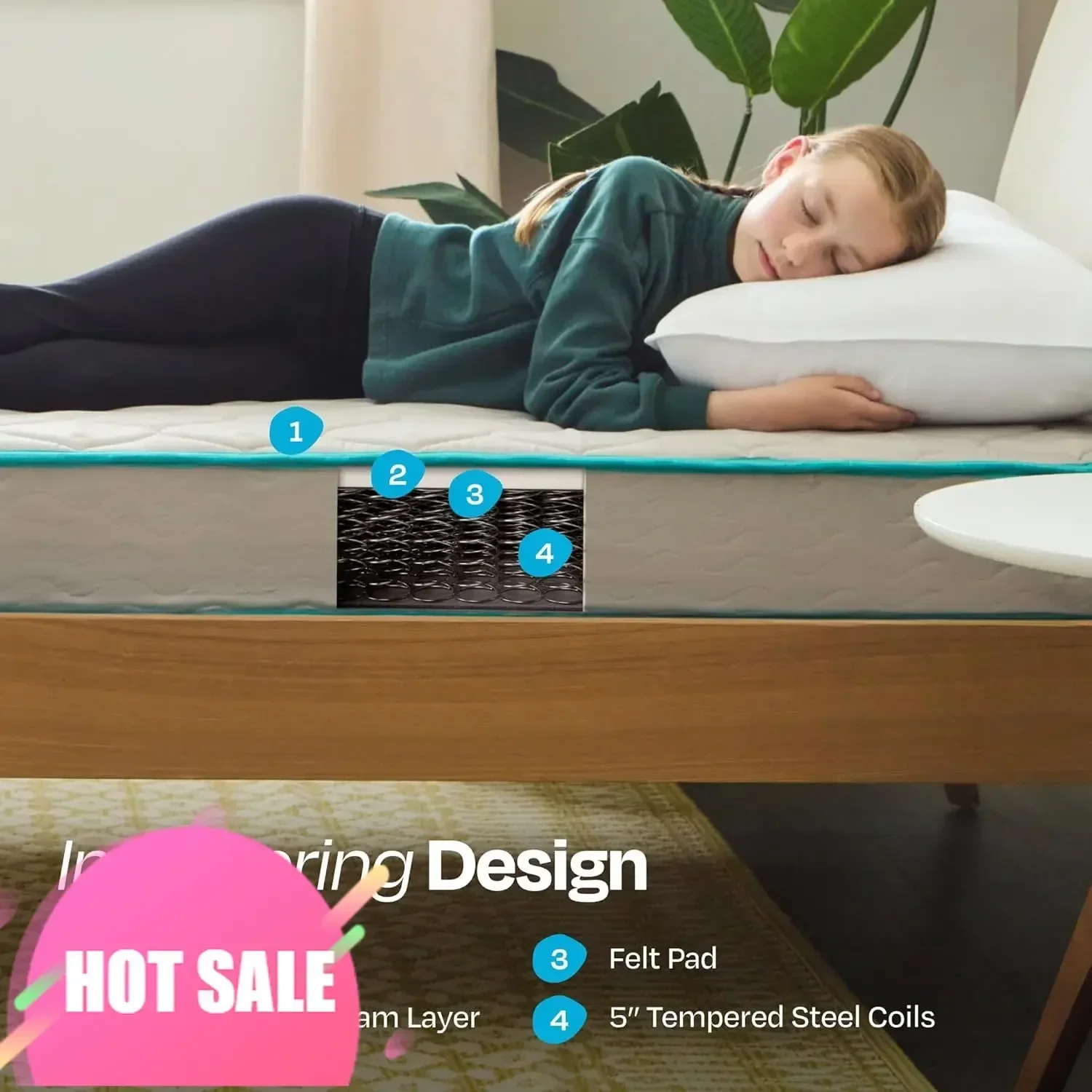 Time-limitedHot salesExclusive Offer 6 Inch Mattress - Firm Feel Bonnell Spring with Foam Layer Mattress in a Box Youth or Ki
Time-limitedHot salesExclusive Offer 6 Inch Mattress - Firm Feel Bonnell Spring with Foam Layer Mattress in a Box Youth or Ki