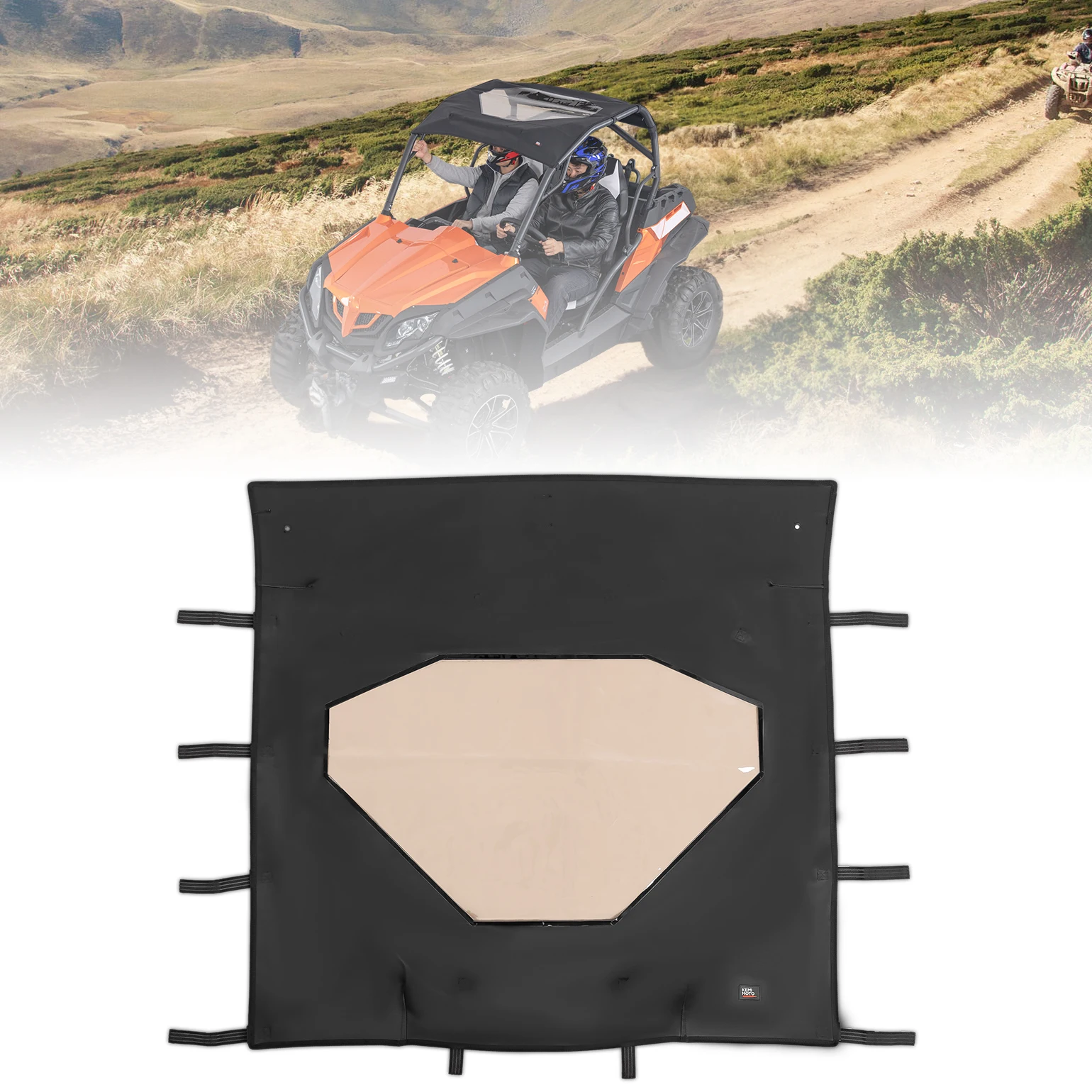 Compatible with CF-MOTO ZFORCE 1000, 800 Trail/EX, 500 UTV UV-Protect Canvas Sunshade Soft Top 7000-2604B0 with Transparent Film
Compatible with CF-MOTO ZFORCE 1000, 800 Trail/EX, 500 UTV UV-Protect Canvas Sunshade Soft Top 7000-2604B0 with Transparent Film