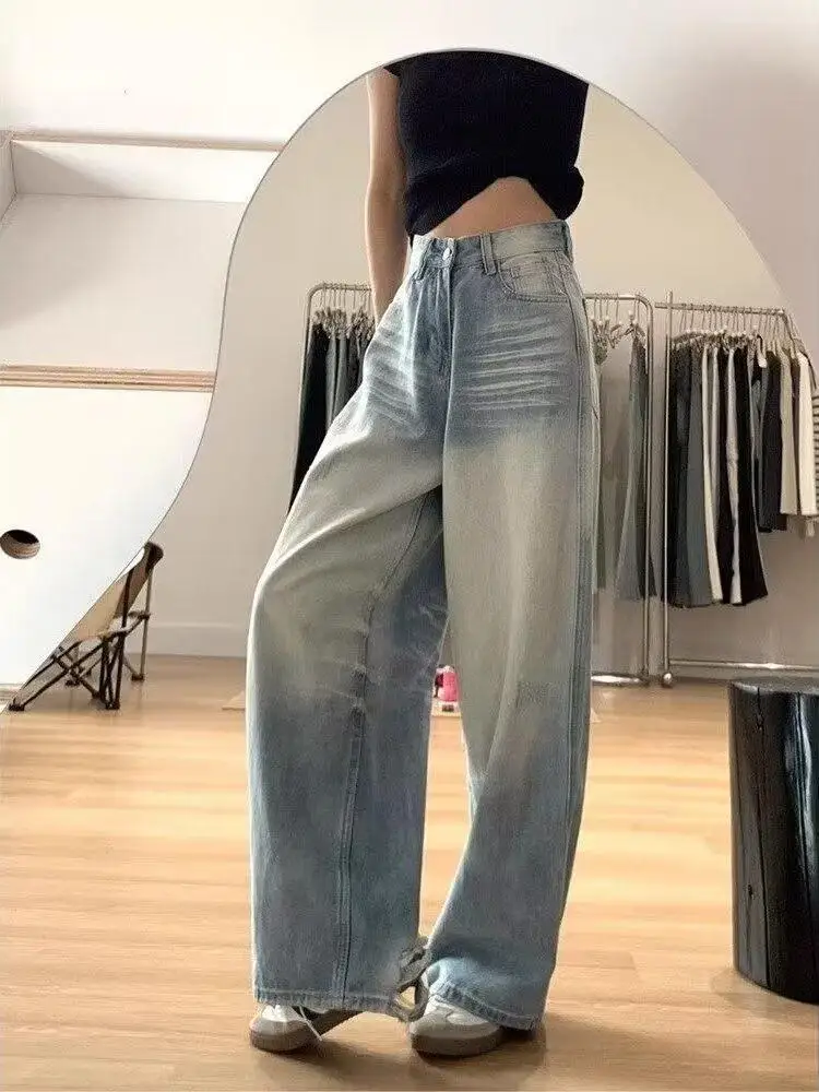 Ретро-джинсы американского стиля с широкими штанинами для женщин, весна-осень, новые, с высокой талией, свободные, прямые, узкие брюки-трубы
Ретро-джинсы американского стиля с широкими штанинами для женщин, весна-осень, новые, с высокой талией, свободные, прямые, узкие брюки-трубы