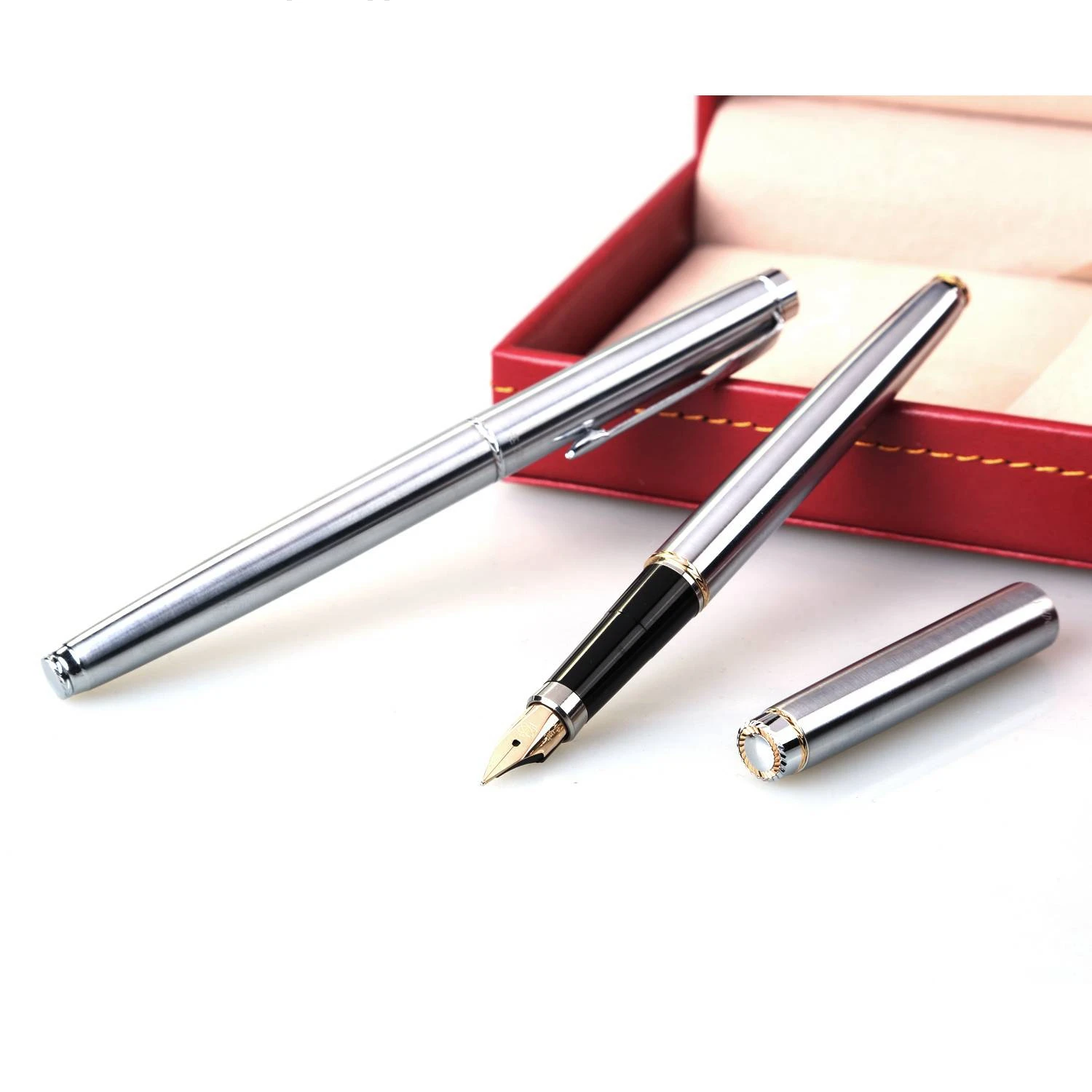 Hero 200A Stainless Steel Fountain Pen 14K Gold Nib Fine Nib 0.5mm Office School Writing Tool Gift Pen Set Accessory Stationery 
Hero 200A Stainless Steel Fountain Pen 14K Gold Nib Fine Nib 0.5mm Office School Writing Tool Gift Pen Set Accessory Stationery