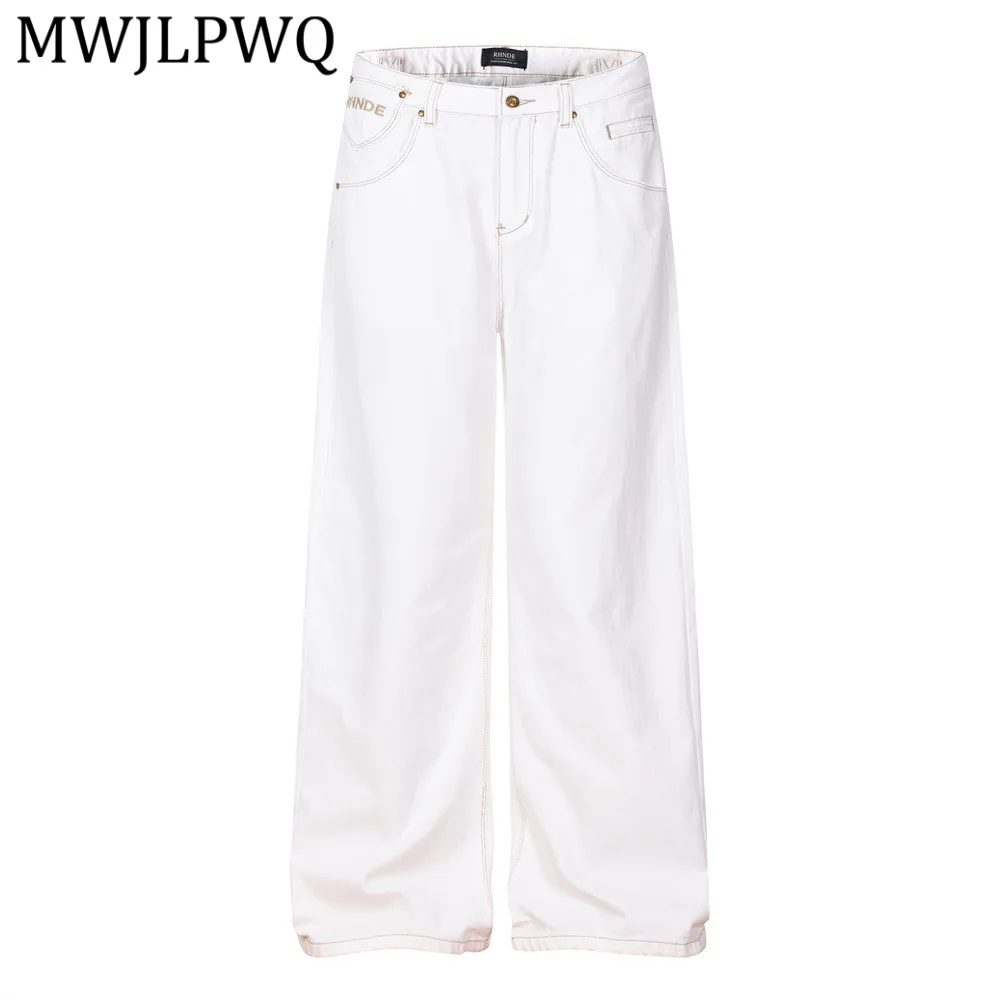 MWJLPWQ Mens Streetwear White Wide Leg Jeans With Contrast Stitching Embroidery Autumn Trousers For Casual Y2K Fashion 15663
MWJLPWQ Mens Streetwear White Wide Leg Jeans With Contrast Stitching Embroidery Autumn Trousers For Casual Y2K Fashion 15663