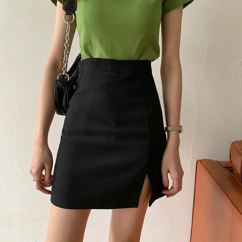 Skirts for Women Side-slit Spring Temperament Harajuku Mini Comfortable High Waist Elegant Solid Mujer Faldas Office Ladies Ins
Skirts for Women Side-slit Spring Temperament Harajuku Mini Comfortable High Waist Elegant Solid Mujer Faldas Office Ladies Ins