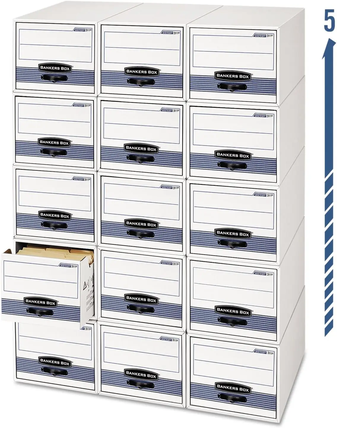 6-Pack Space-Saving Filing Cabinet, Stacks 5 High, Letter Size, White/Blue
6-Pack Space-Saving Filing Cabinet, Stacks 5 High, Letter Size, White/Blue
