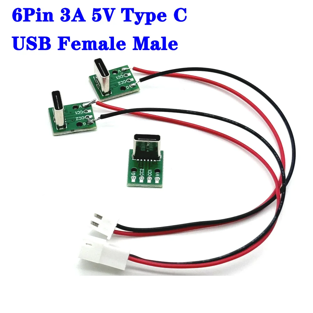 1/5PCS Data Charging Cable Jack Test Board with Pin Header 90 Degree USB 3A 5V Type C 6Pin USB Female Male With PCB Connector
1/5PCS Data Charging Cable Jack Test Board with Pin Header 90 Degree USB 3A 5V Type C 6Pin USB Female Male With PCB Connector