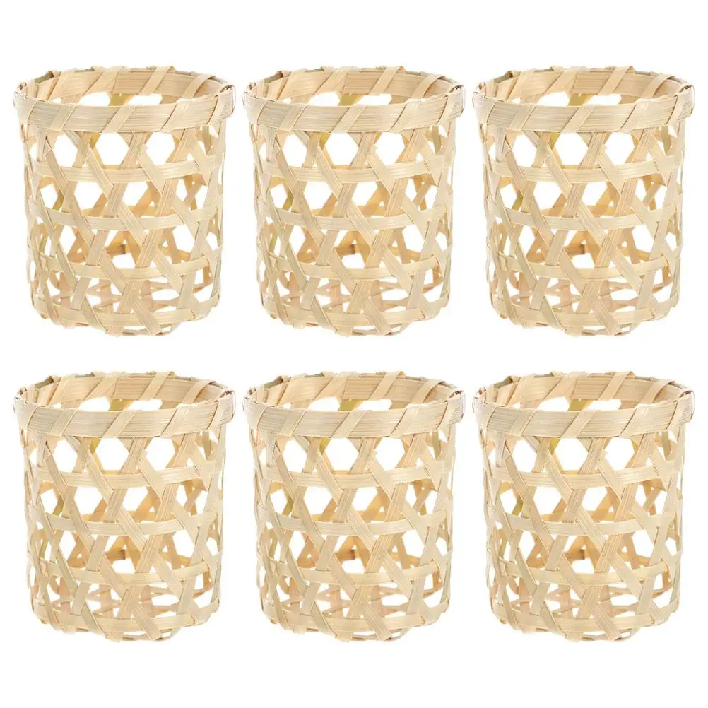 6pcs Holder Woven Basket Tealight Decorative Vintage Beige Bamboo Table Centerpiece Home Party DIY Craft Hardware
6pcs Holder Woven Basket Tealight Decorative Vintage Beige Bamboo Table Centerpiece Home Party DIY Craft Hardware