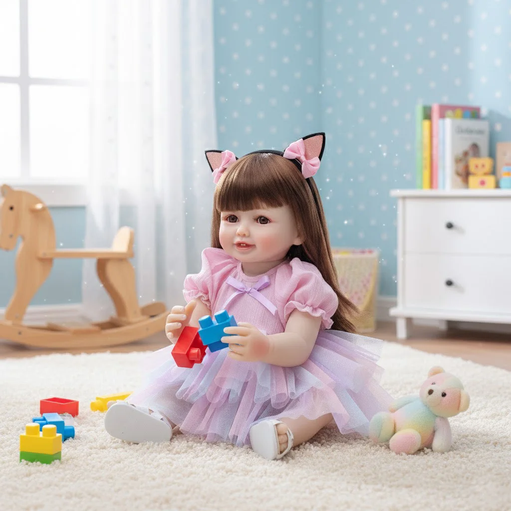 Cloveray 22inch Full Vinyl Reborn Girl Doll Lifelike Long Hair Real Baby Doll Princess Tutu Outfit Kids Birthday Collection Toy
Cloveray 22inch Full Vinyl Reborn Girl Doll Lifelike Long Hair Real Baby Doll Princess Tutu Outfit Kids Birthday Collection Toy