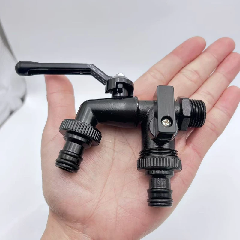 1/2 gardening double zinc alloy water nozzle one in two out double pacifier faucet all black
1/2 gardening double zinc alloy water nozzle one in two out double pacifier faucet all black