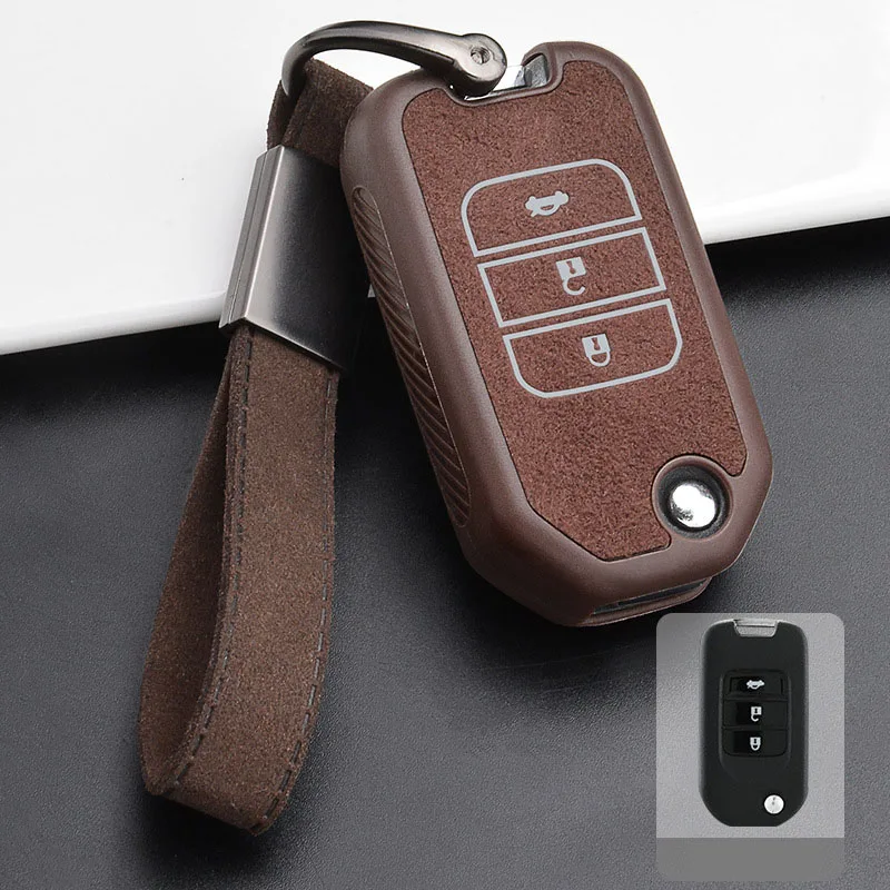 Suede Leather TPU Car Folding Flip Key Case Cover Shell Keychain For Honda Civic HRV CRV XRV CR-V Crider Odyssey Pilot Fit
Suede Leather TPU Car Folding Flip Key Case Cover Shell Keychain For Honda Civic HRV CRV XRV CR-V Crider Odyssey Pilot Fit