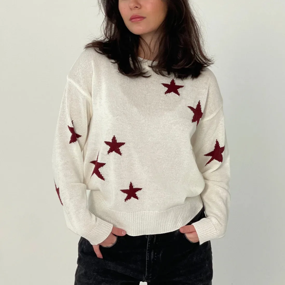 Star Sweater Pullover Women Autumn Spring Simple Knit Elastic Pullovers Jumper Casual Winter Warm Black Grey Basic Jumpers
Star Sweater Pullover Women Autumn Spring Simple Knit Elastic Pullovers Jumper Casual Winter Warm Black Grey Basic Jumpers