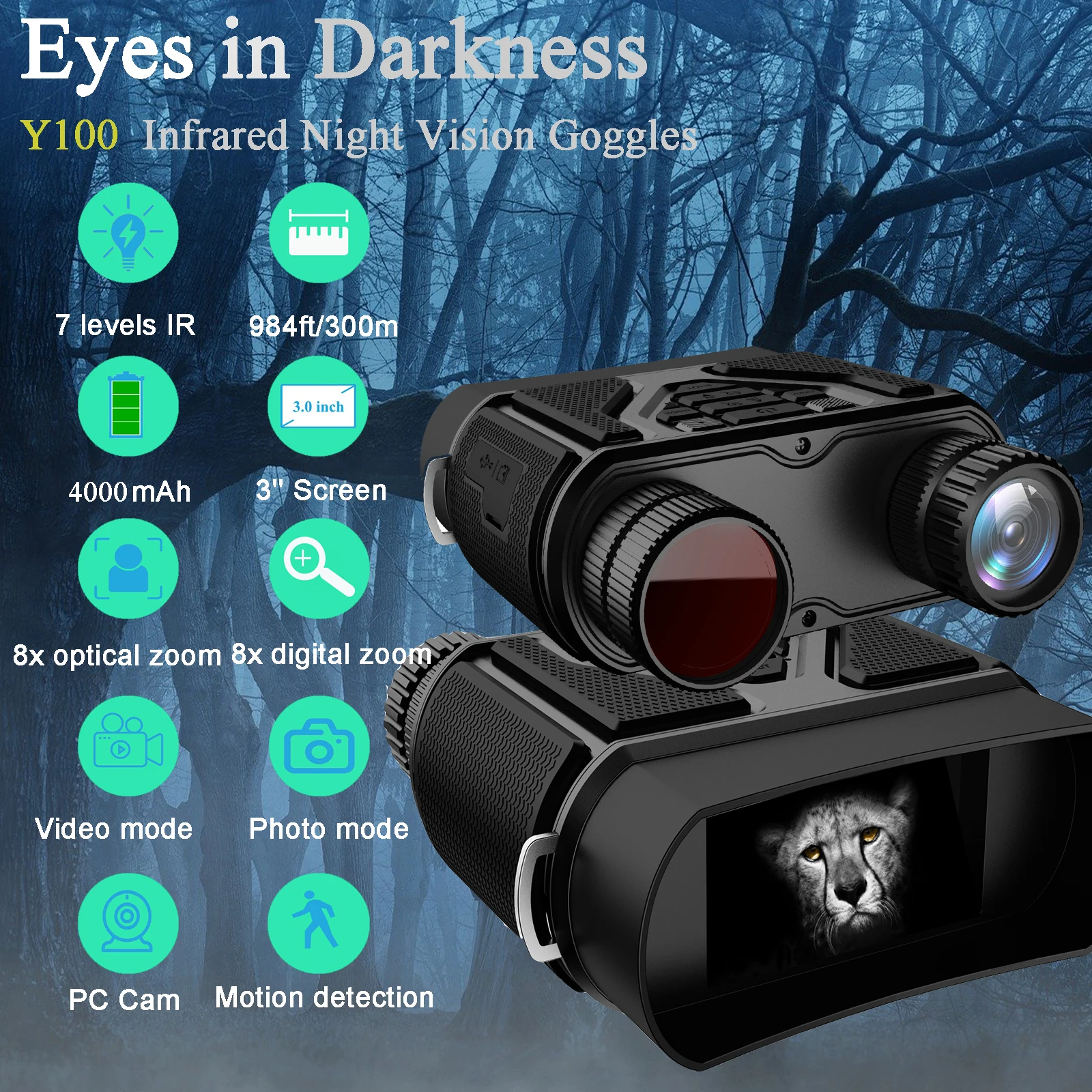 Night Vision Device 1080P Binoculars for Adults 3'' Large Screen Can Save Photo and Video with 64GB Memory Card
Night Vision Device 1080P Binoculars for Adults 3'' Large Screen Can Save Photo and Video with 64GB Memory Card