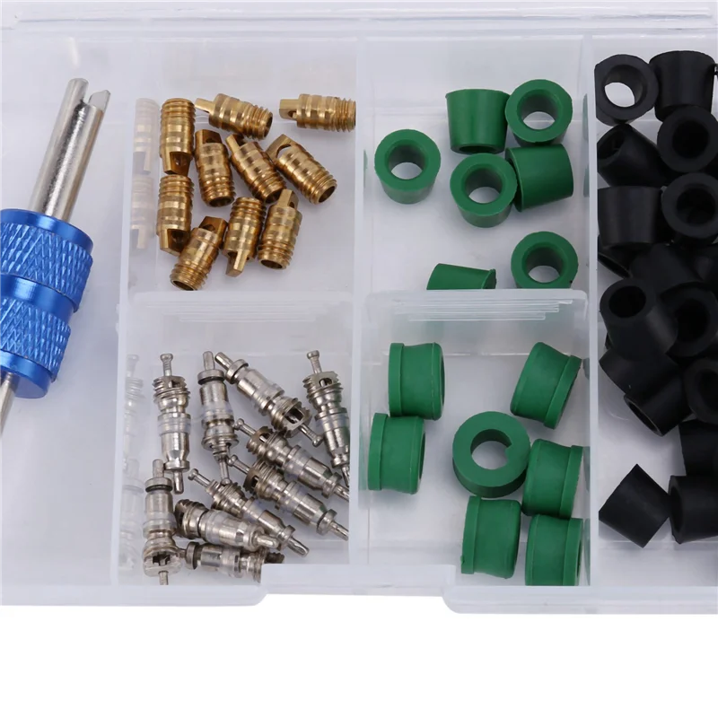 213Pcs A/C Air Conditioning Valve Core R12 R134A Refrigeration Valve Core R12 / R134A AC Master Valve Core Repair Kit
213Pcs A/C Air Conditioning Valve Core R12 R134A Refrigeration Valve Core R12 / R134A AC Master Valve Core Repair Kit