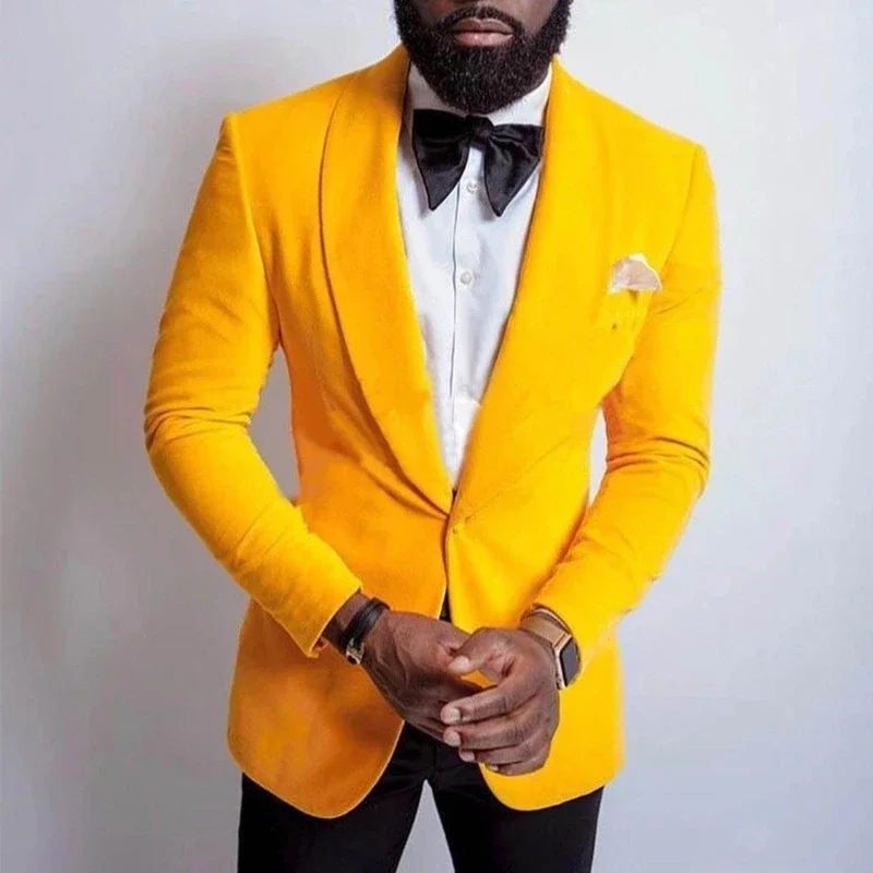 Yellow Jacket Black Pants Formal Wedding Men Suits Groom Tuxedo Prom Slim Fit Blazers High Quality Custom 2 Piece Set Costume
Yellow Jacket Black Pants Formal Wedding Men Suits Groom Tuxedo Prom Slim Fit Blazers High Quality Custom 2 Piece Set Costume