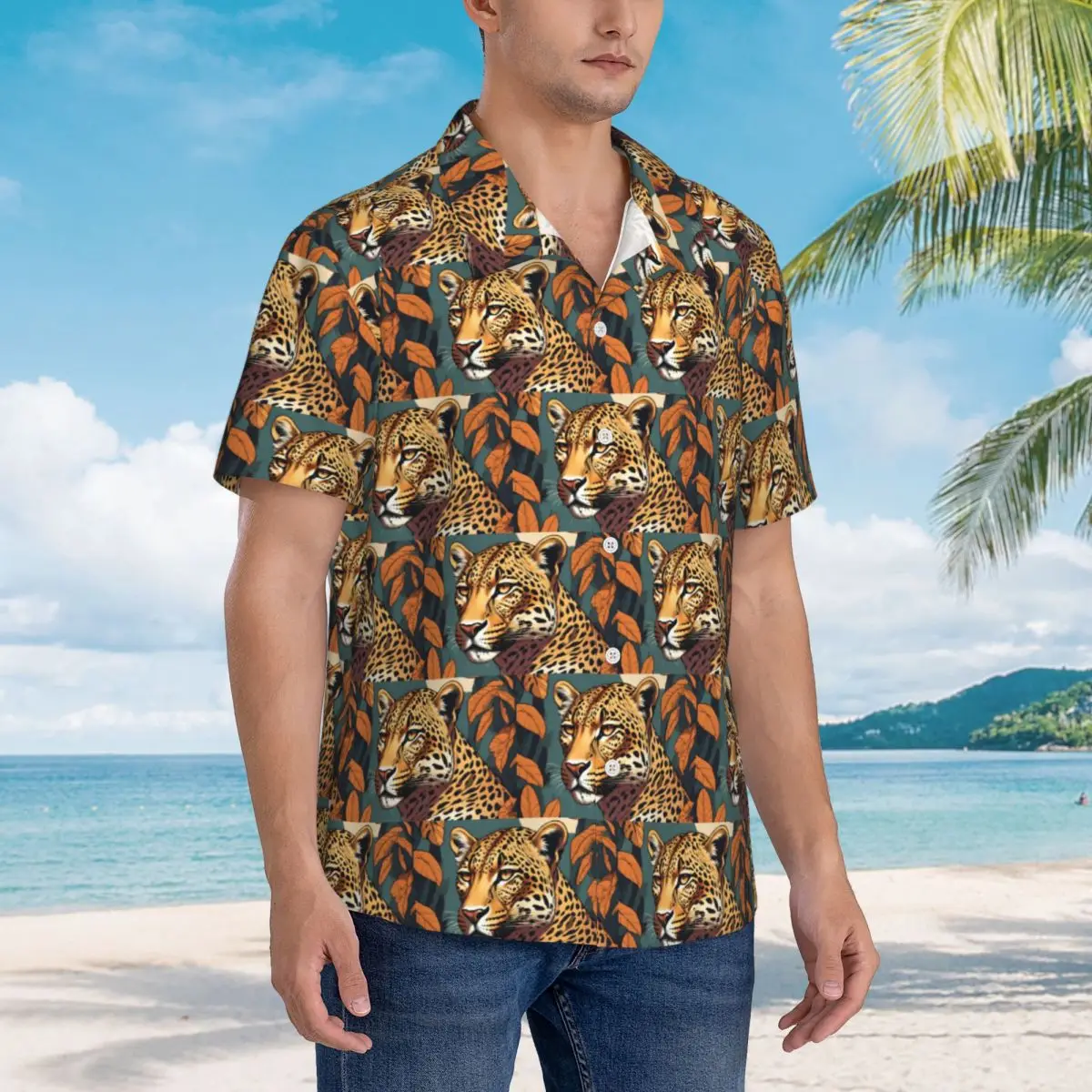 Leopard In Forrest Hawaiian Shirts Funny Men Short Sleeve Shirt for Summer Beach Men's Button Tops
Leopard In Forrest Hawaiian Shirts Funny Men Short Sleeve Shirt for Summer Beach Men's Button Tops