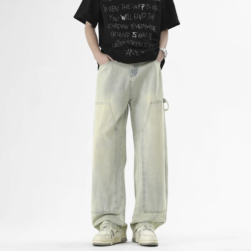 Черные, синие джинсы для мужчин, свободные брюки для фитнеса с прямыми заплатками и заклепками, винтажная уличная одежда, мужские брюки, повседневные джинсовые брюки
Черные, синие джинсы для мужчин, свободные брюки для фитнеса с прямыми заплатками и заклепками, винтажная уличная одежда, мужские брюки, повседневные джинсовые брюки