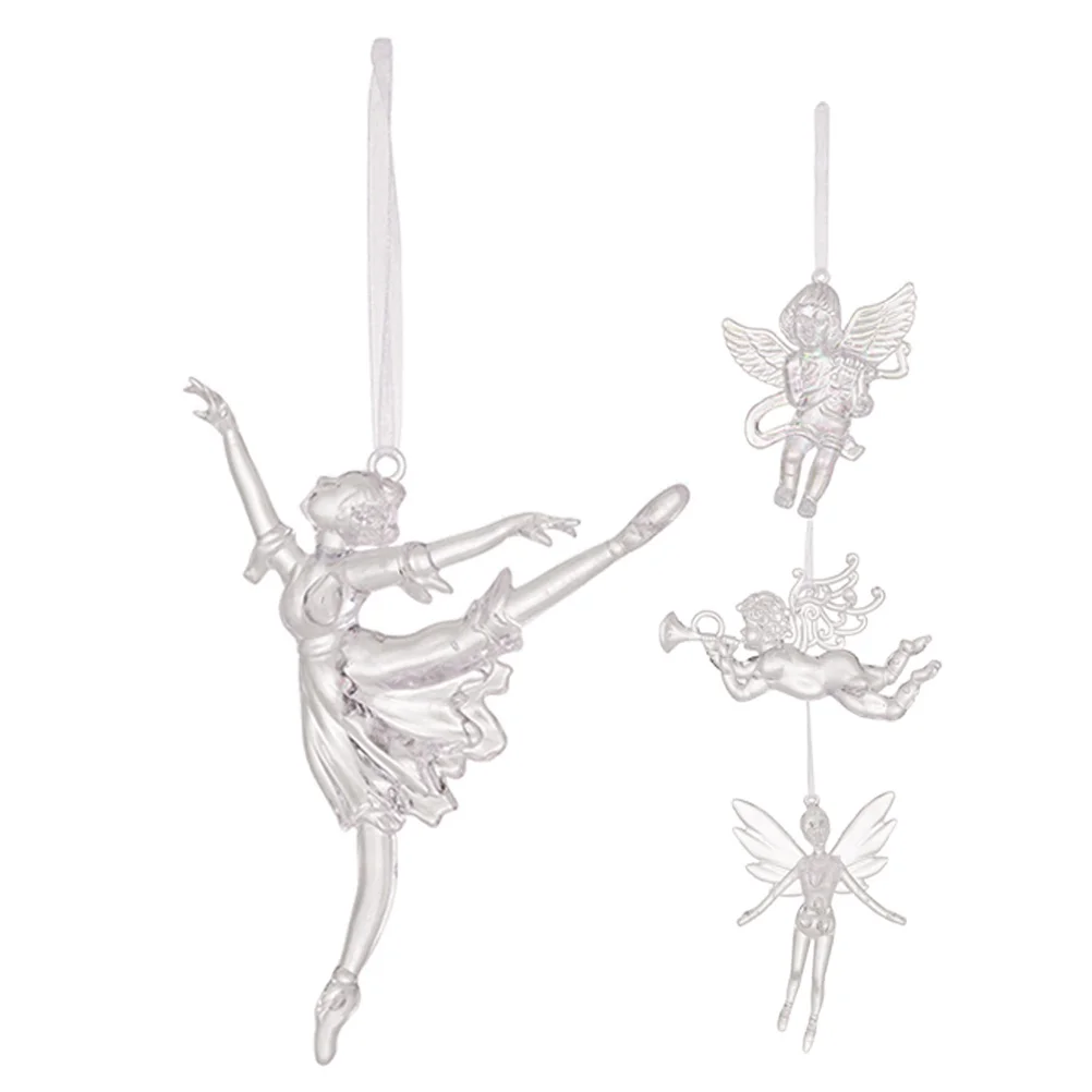 4Pcs Crystal-Like Acrylic Christmas Tree Hangings Angel Ballet Girl Cupid Ornament Holiday Window Fireplace Decor
4Pcs Crystal-Like Acrylic Christmas Tree Hangings Angel Ballet Girl Cupid Ornament Holiday Window Fireplace Decor