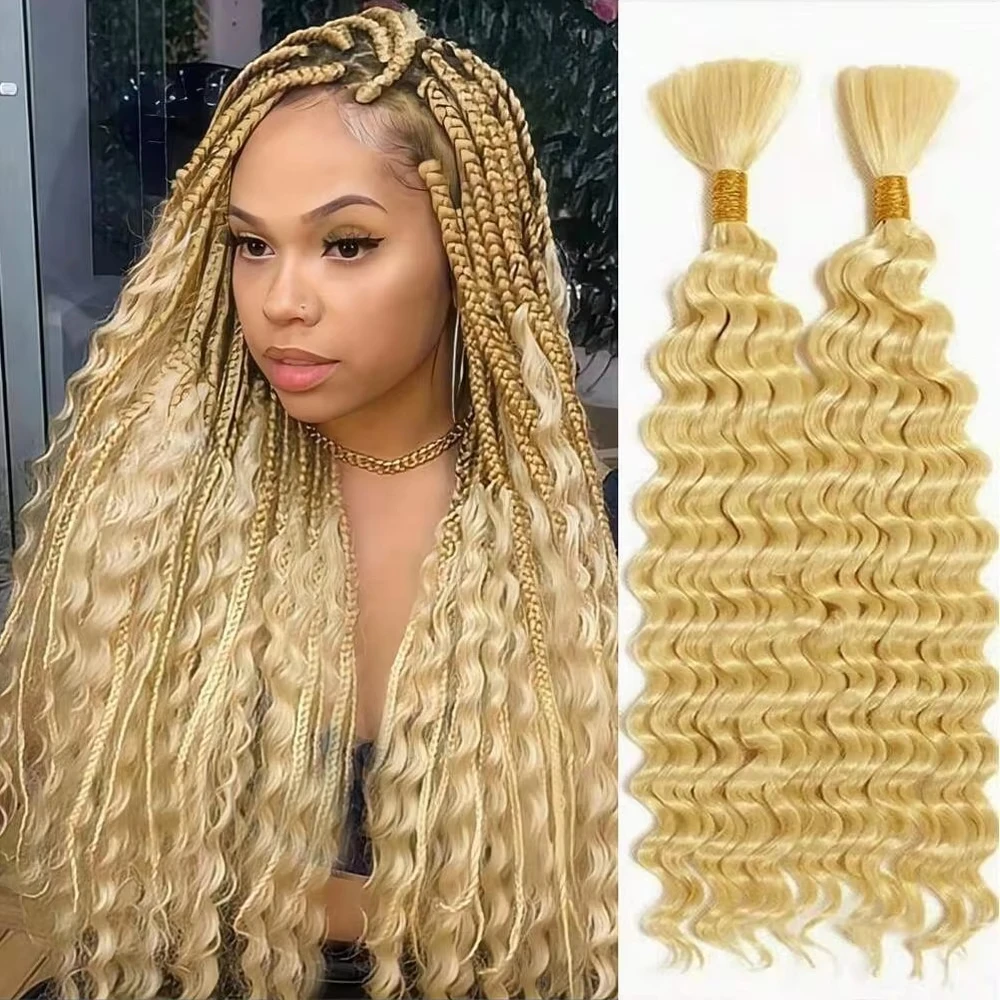 Deep Wave 613 Blonde Hair Bulk Braiding 100% Human Hair No Weft Human Hair For Braiding Extensions For Woman 16-24 Inch Quality
Deep Wave 613 Blonde Hair Bulk Braiding 100% Human Hair No Weft Human Hair For Braiding Extensions For Woman 16-24 Inch Quality