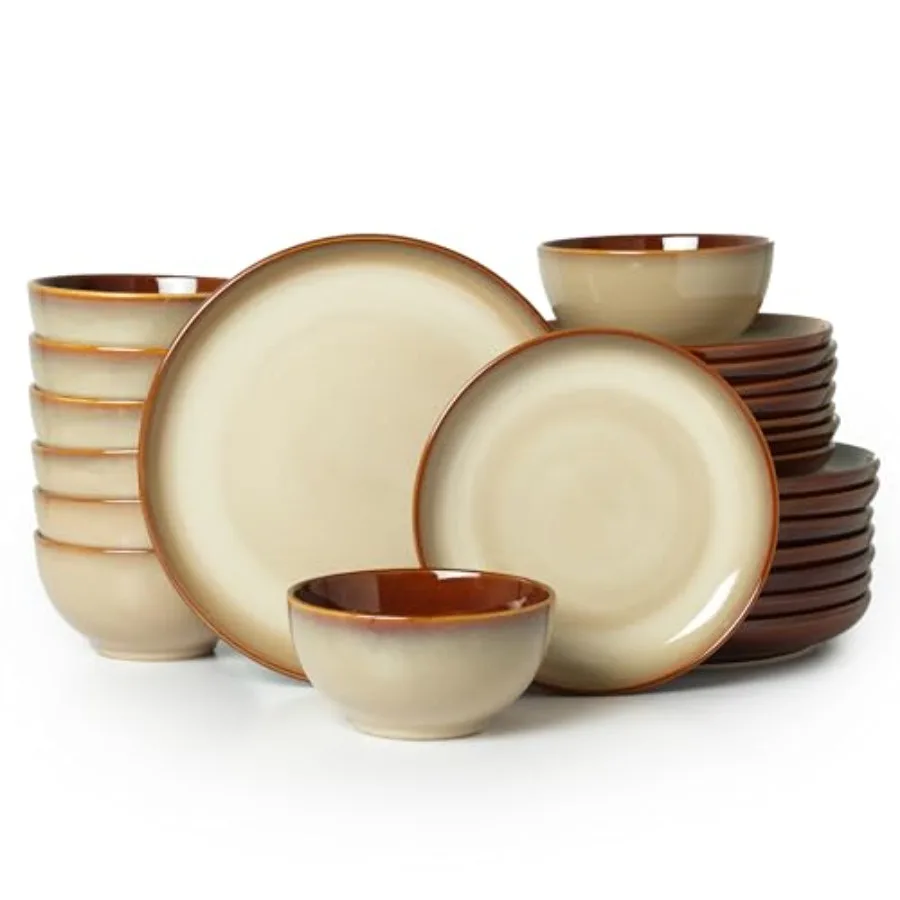 Ceramic Dishes Set for 8, 24 Pcs Stoneware Dinnerware Sets, Chip and Scratch Resistant, Easy to Stack and Clean, Modern Rustic
Ceramic Dishes Set for 8, 24 Pcs Stoneware Dinnerware Sets, Chip and Scratch Resistant, Easy to Stack and Clean, Modern Rustic