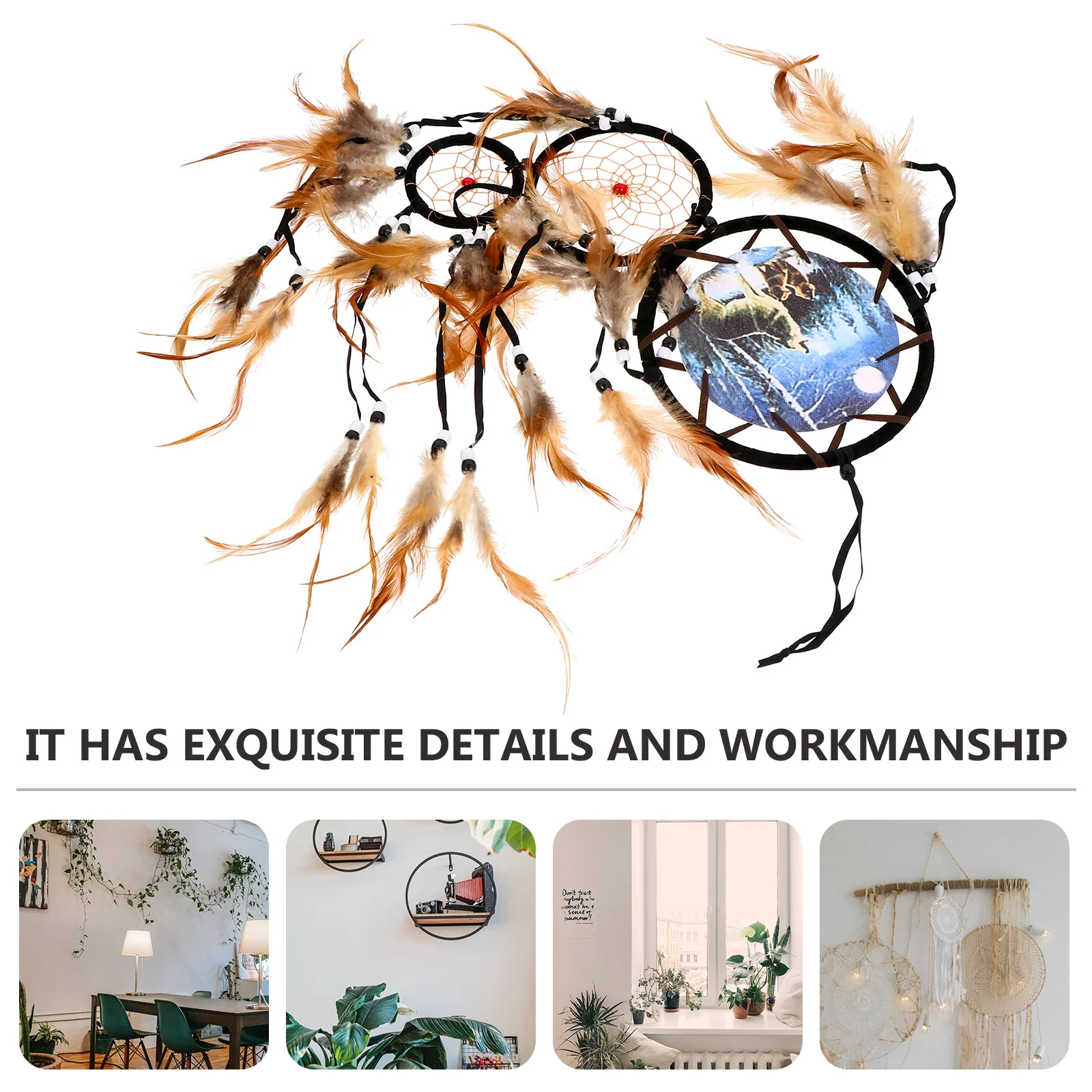 Wolf Dream Catcher Wind Chime Beige Bohemian Home Garden Decoration Hanging Pendant For Party Indoor Outdoor
Wolf Dream Catcher Wind Chime Beige Bohemian Home Garden Decoration Hanging Pendant For Party Indoor Outdoor