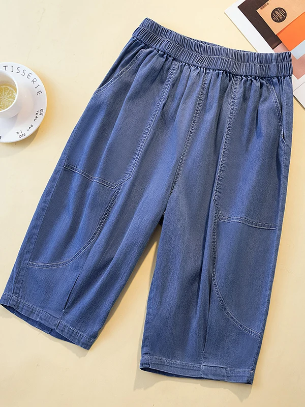 High Waist Harlan Jeans Women's Summer Thin Six Pants Blue Denim Small Foot Brand Tailored Goods Harlan Style Pocket Detail
High Waist Harlan Jeans Women's Summer Thin Six Pants Blue Denim Small Foot Brand Tailored Goods Harlan Style Pocket Detail