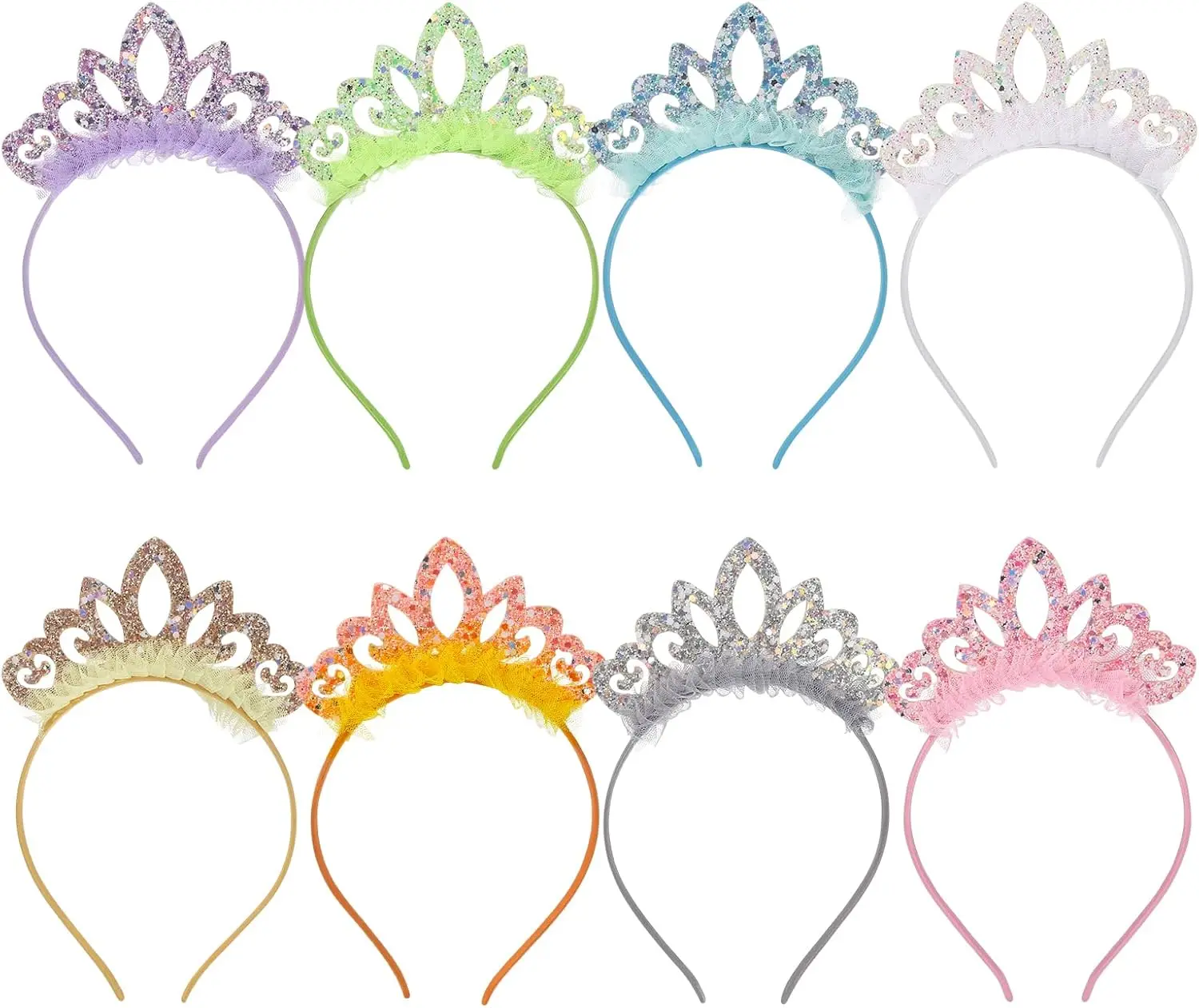 8 Pack Princess Crown Headband, Glitter Sequin Tiaras for Birthday Party, Proms, Gifts
8 Pack Princess Crown Headband, Glitter Sequin Tiaras for Birthday Party, Proms, Gifts