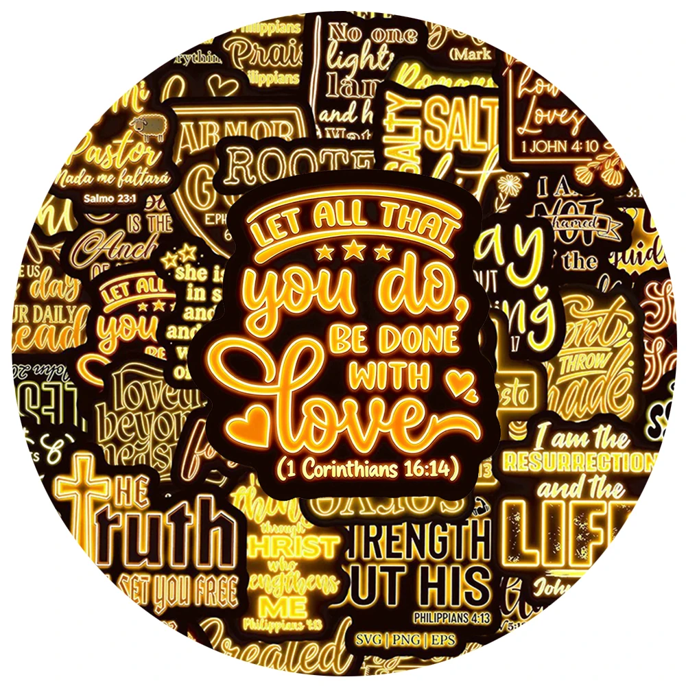 10/30/50pcs Cartoon Bible Phrases Yellow Neon Stickers Inspirational Quote Graffiti Decals Sticker for Scrapbook Phone Suitcase
10/30/50pcs Cartoon Bible Phrases Yellow Neon Stickers Inspirational Quote Graffiti Decals Sticker for Scrapbook Phone Suitcase