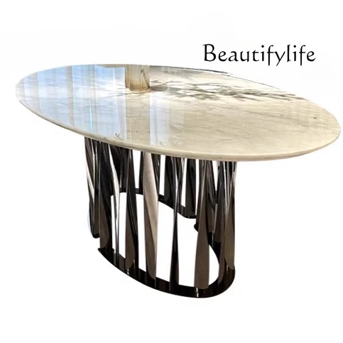 Natural large flower white luxury stone dining table Modern simple Italian minimalist oval high-end dining table
Natural large flower white luxury stone dining table Modern simple Italian minimalist oval high-end dining table