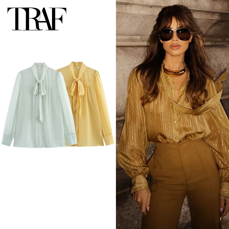 TRAF Yellow Shirts & Blouses Woman 2025 Light Long Sleeve T-Shirt Women's Shirt Button Up Lace-Up Green Plus Size Top Chic Shirt
TRAF Yellow Shirts & Blouses Woman 2025 Light Long Sleeve T-Shirt Women's Shirt Button Up Lace-Up Green Plus Size Top Chic Shirt